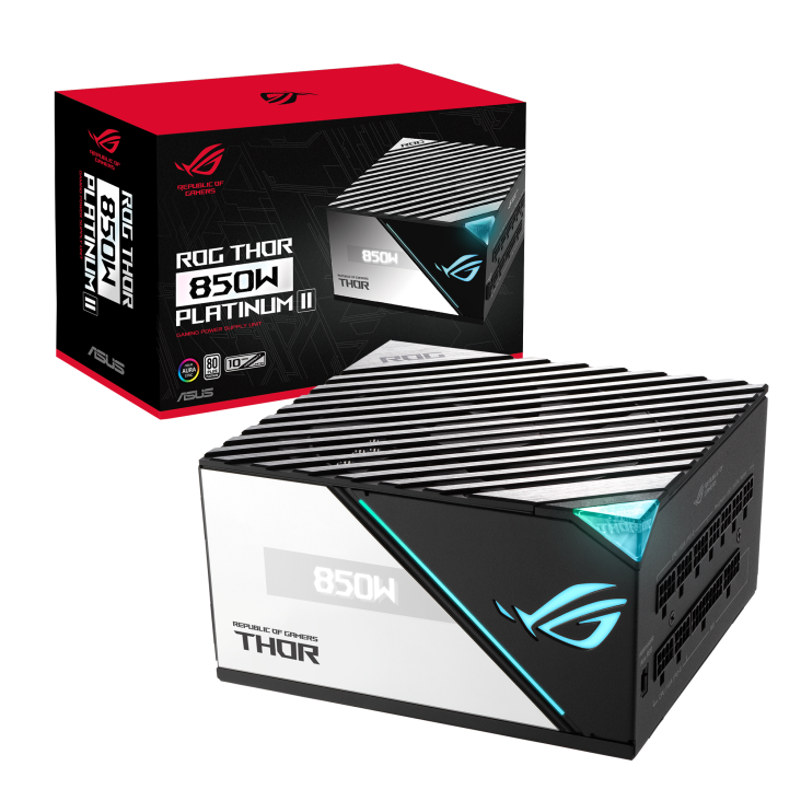 ASUS ROG THOR 850W Platinum II Fully Modular Power Supply, 80 Plus Platinum OLED Display ASUS ROG THOR 850W Platinum II Fully Modular Power Supply, 80 Plus Platinum OLED Display